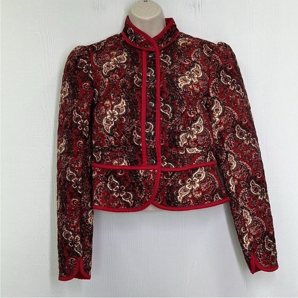 NWT Free People Zoey Floral Printed Snap Closure Quilted Patchwork Jacket XS - Picture 3 of 15